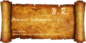 Marosi Radamesz névjegykártya